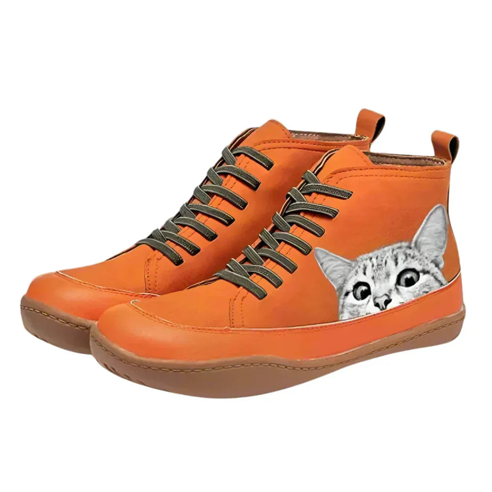 Eugénie™ | Bottines en cuir pour amatrices de chats