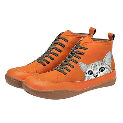 Eugénie™ | Bottines en cuir pour amatrices de chats