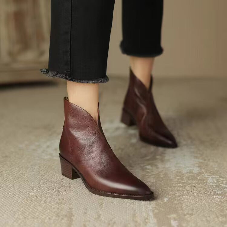 Marguerite™ – Bottes Vintage à Talon Moyen
