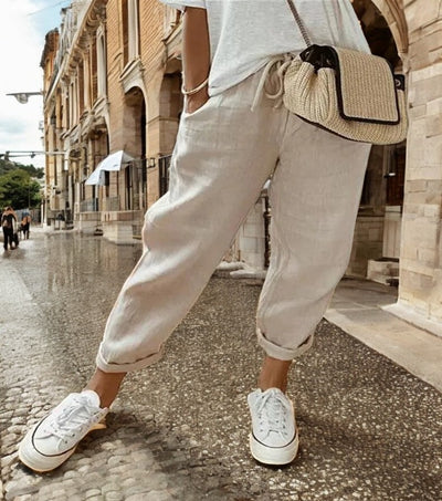 Blandine™ – Pantalon en Lin Aéré à Coupe Décontractée