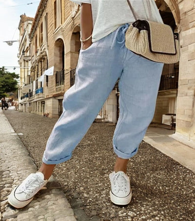 Blandine™ – Pantalon en Lin Aéré à Coupe Décontractée