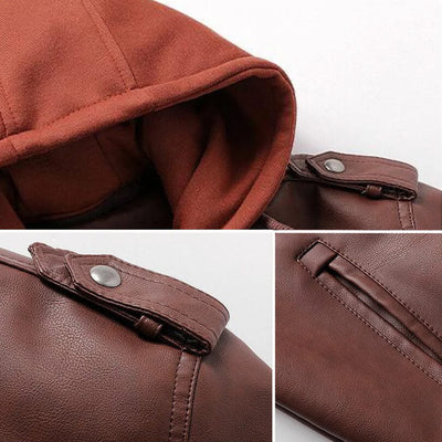 Joseph™ Veste en Cuir à Capuche