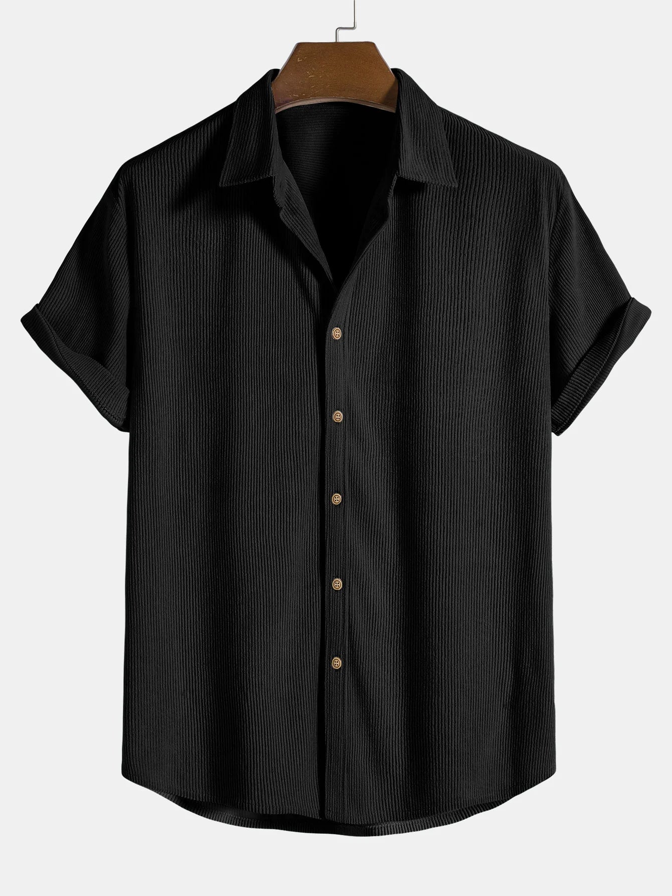 Alain™ Chemise en velours côtelé à manches courtes