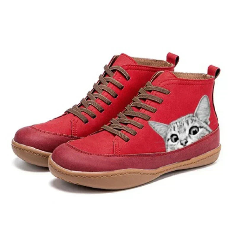 Eugénie™ | Bottines en cuir pour amatrices de chats
