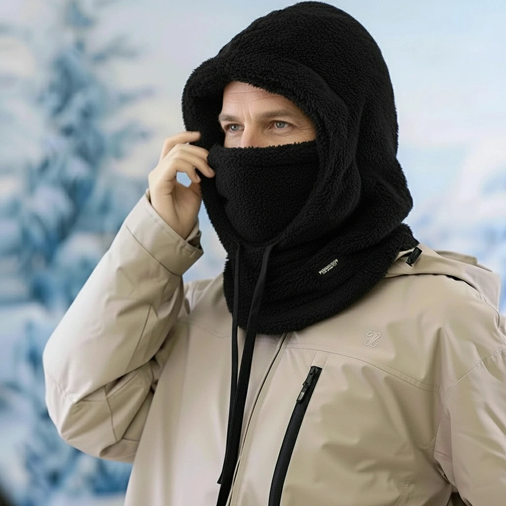 Cagoule d’Hiver Unisexe en Sherpa avec Protection Intégrale