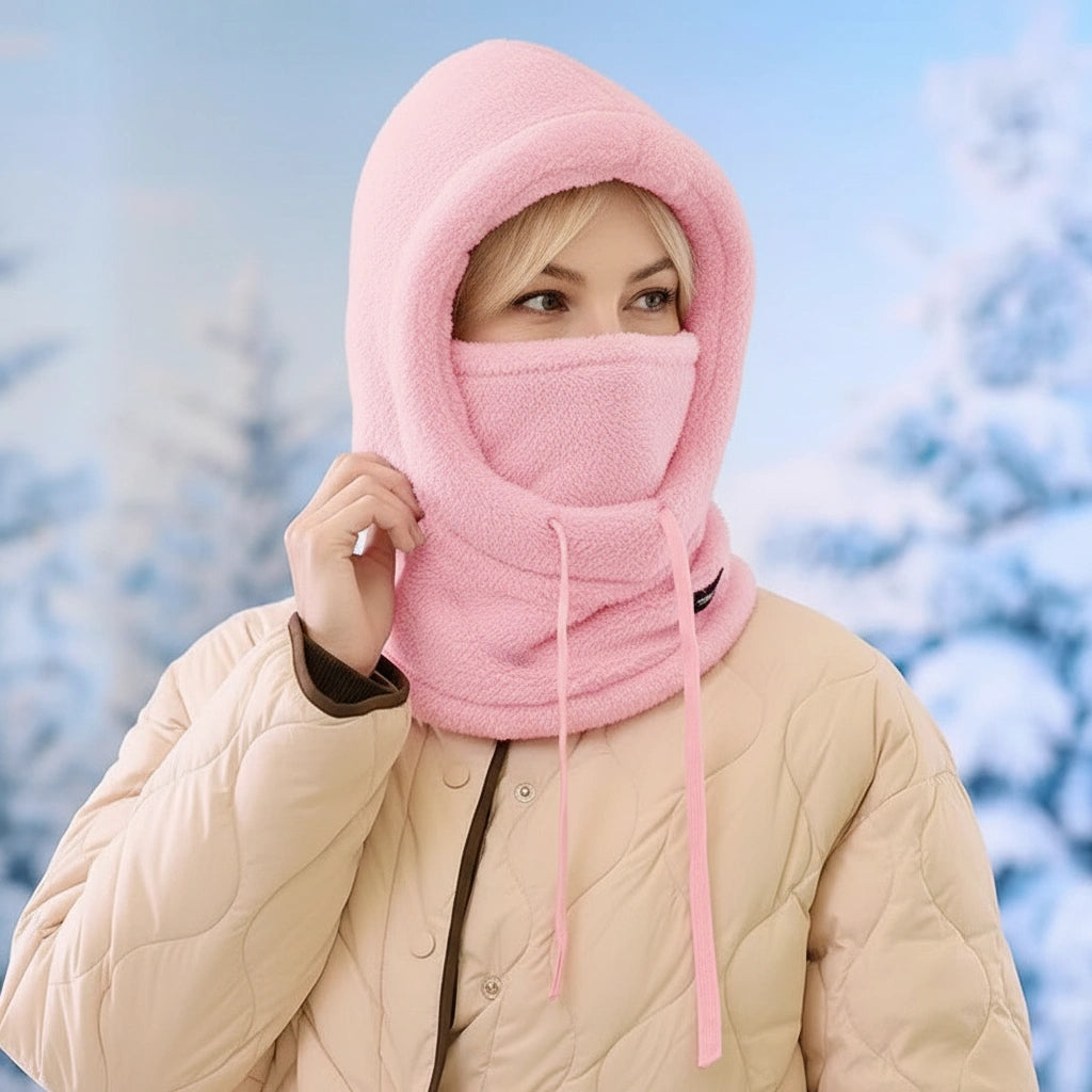 Cagoule d’Hiver Unisexe en Sherpa avec Protection Intégrale