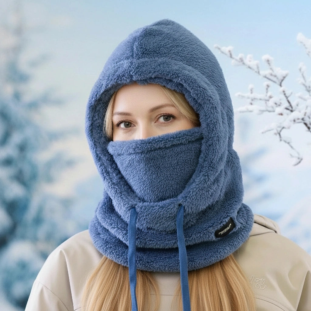 Cagoule d’Hiver Unisexe en Sherpa avec Protection Intégrale