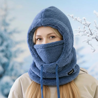 Cagoule d’Hiver Unisexe en Sherpa avec Protection Intégrale