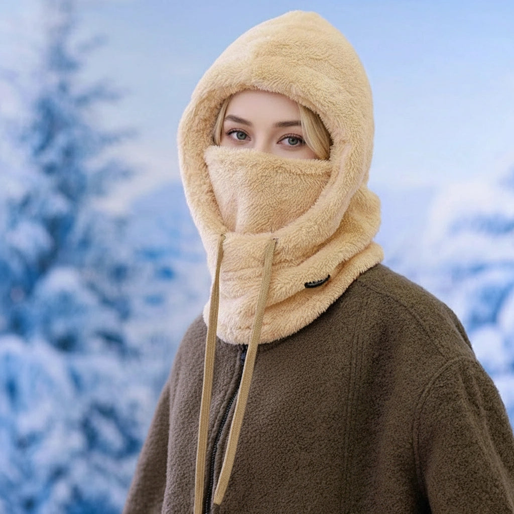 Cagoule d’Hiver Unisexe en Sherpa avec Protection Intégrale