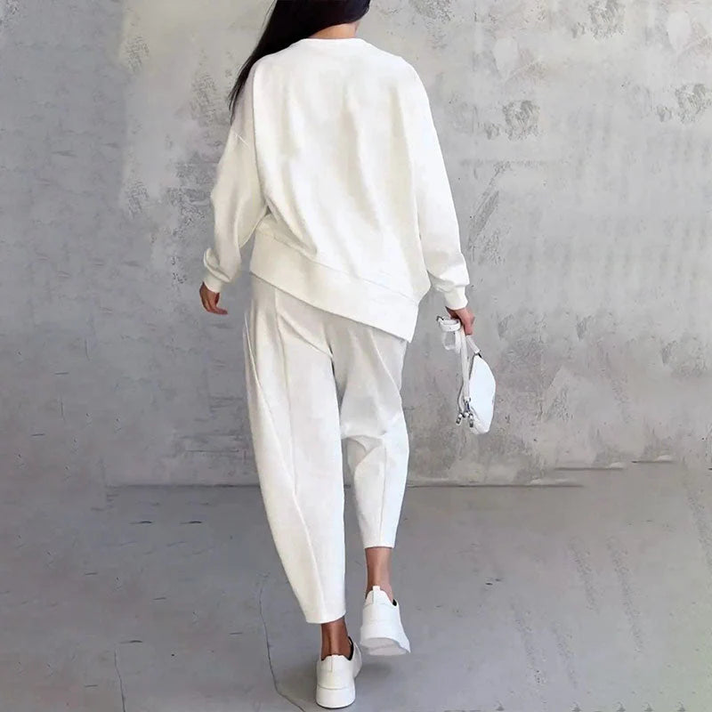 Liliane™ – Ensemble chic deux-pièces avec haut à manches longues et pantalon fluide