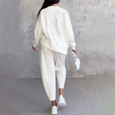 Liliane™ – Ensemble chic deux-pièces avec haut à manches longues et pantalon fluide