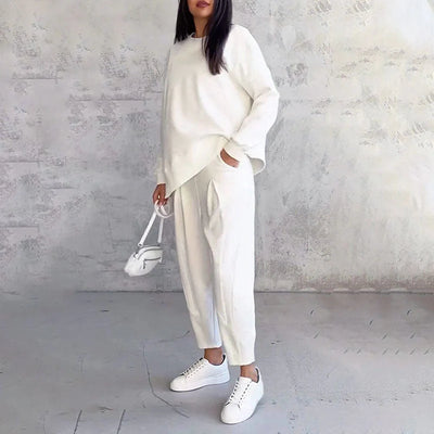 Liliane™ – Ensemble chic deux-pièces avec haut à manches longues et pantalon fluide